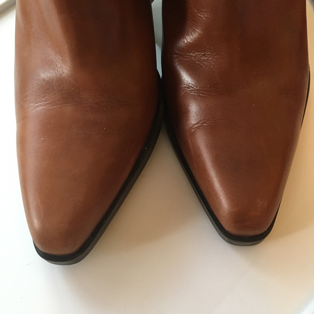 (SOLD) PONS QUINTANA Leather Ankle Boots Cognac 9 - Picture 7 of 11